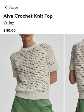 Varley Alva Crochet Knit Top - Cream